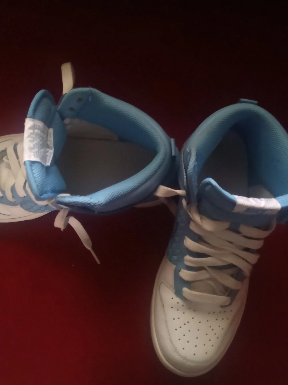 Nike Kids High-Top Sneakers in Light Blue and White